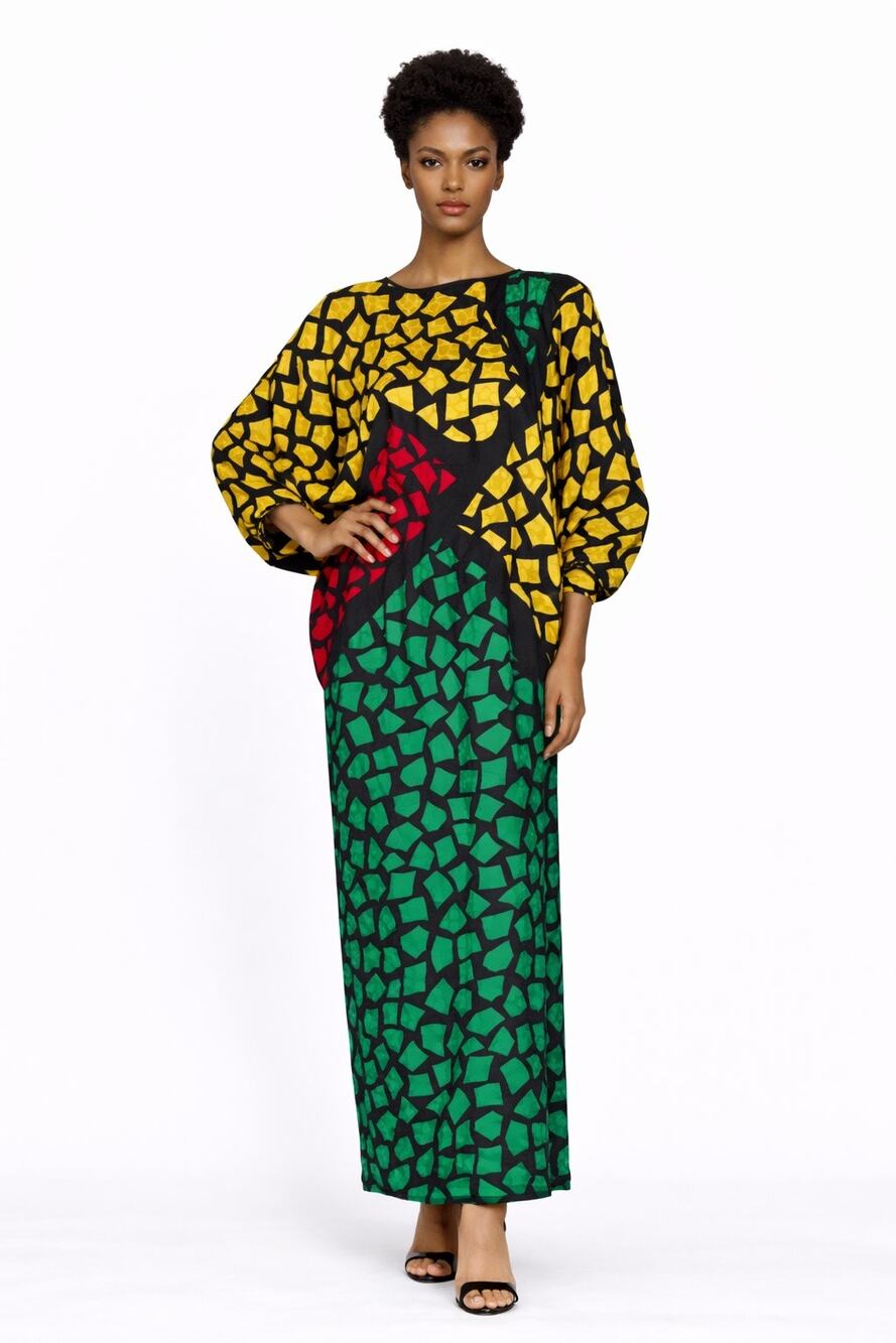 Vintage 1980s–1990s Guy Laroche Paris Pure Silk Graphic Dress size small